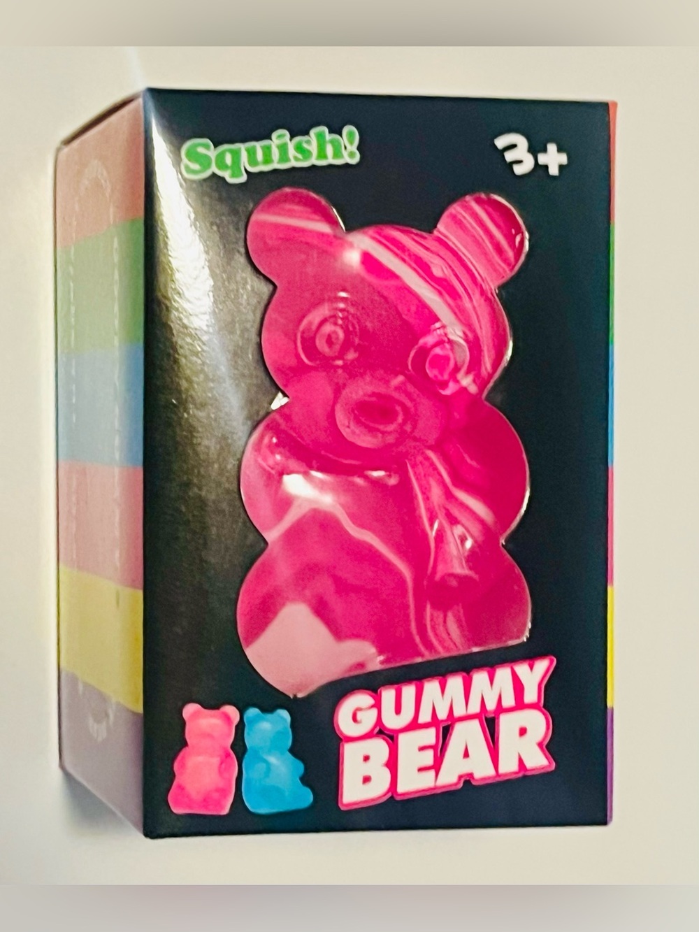Gummy Bear Squishy Toy - Pink & White